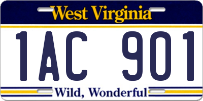 WV license plate 1AC901