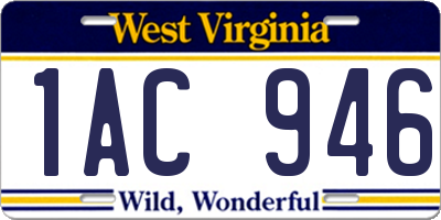 WV license plate 1AC946