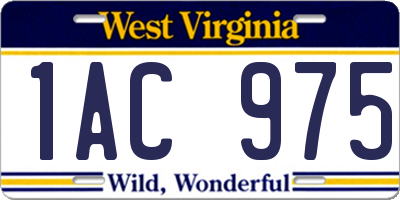 WV license plate 1AC975