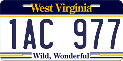 WV license plate 1AC977