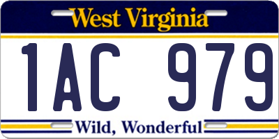 WV license plate 1AC979