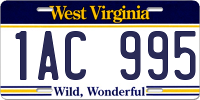 WV license plate 1AC995