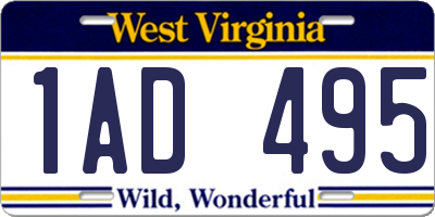 WV license plate 1AD495