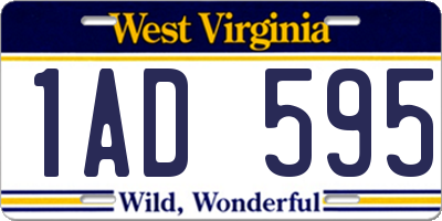 WV license plate 1AD595
