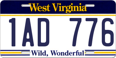 WV license plate 1AD776