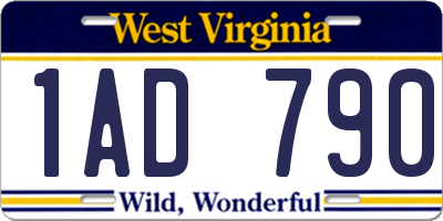 WV license plate 1AD790