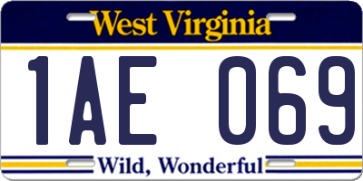 WV license plate 1AE069