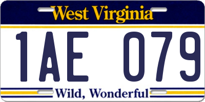 WV license plate 1AE079