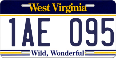 WV license plate 1AE095