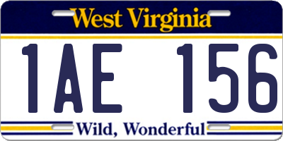 WV license plate 1AE156