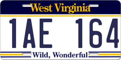 WV license plate 1AE164