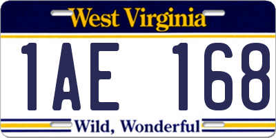 WV license plate 1AE168