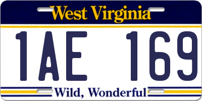 WV license plate 1AE169