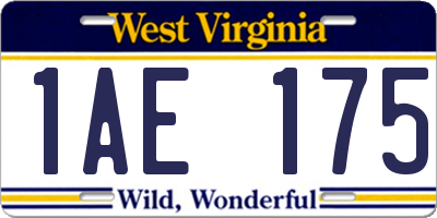 WV license plate 1AE175