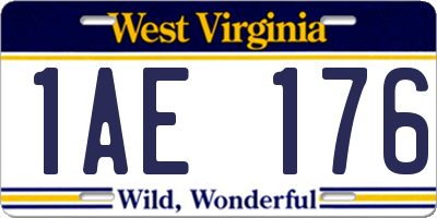 WV license plate 1AE176