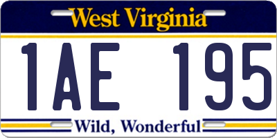 WV license plate 1AE195