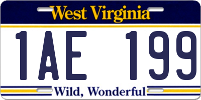 WV license plate 1AE199