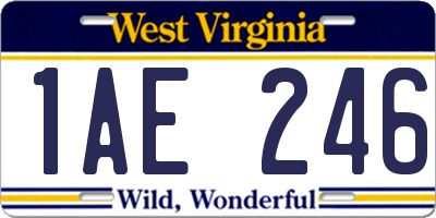 WV license plate 1AE246