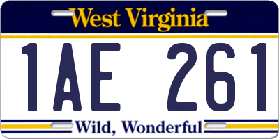 WV license plate 1AE261