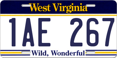 WV license plate 1AE267