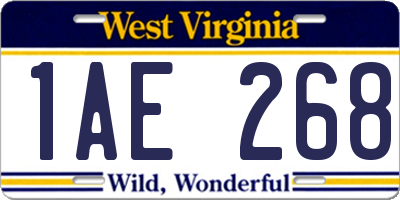 WV license plate 1AE268