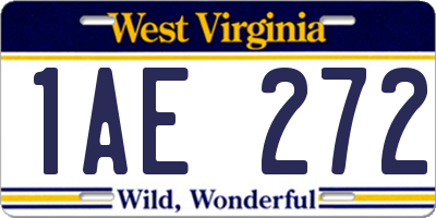 WV license plate 1AE272