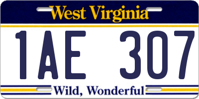 WV license plate 1AE307