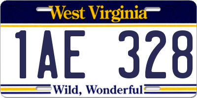 WV license plate 1AE328