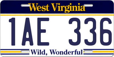 WV license plate 1AE336
