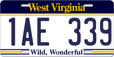 WV license plate 1AE339