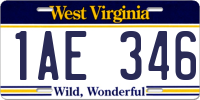 WV license plate 1AE346