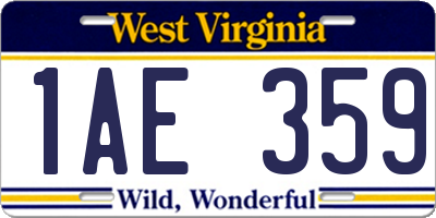 WV license plate 1AE359