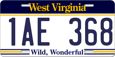 WV license plate 1AE368