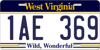 WV license plate 1AE369