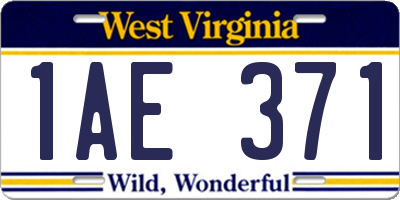 WV license plate 1AE371