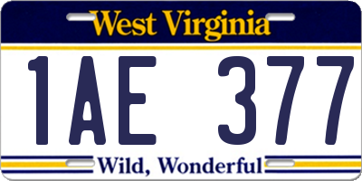 WV license plate 1AE377