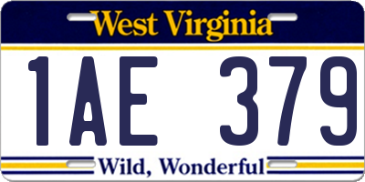 WV license plate 1AE379