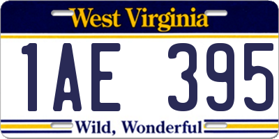 WV license plate 1AE395