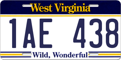 WV license plate 1AE438