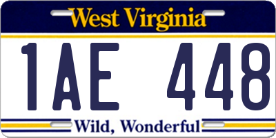 WV license plate 1AE448