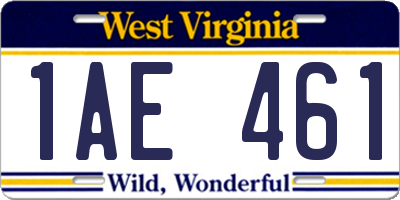 WV license plate 1AE461