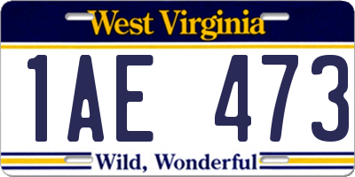 WV license plate 1AE473