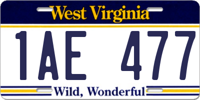 WV license plate 1AE477