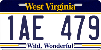 WV license plate 1AE479