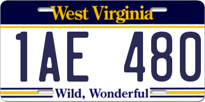 WV license plate 1AE480