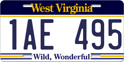 WV license plate 1AE495