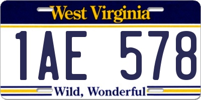 WV license plate 1AE578