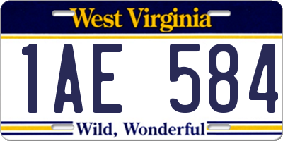 WV license plate 1AE584
