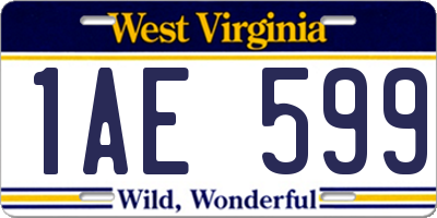 WV license plate 1AE599