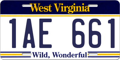 WV license plate 1AE661